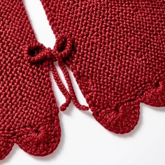 Scalloped Knit Tree Skirt Red - Threshold Studio McGee Christmas 2024 - Picture 3 of 4